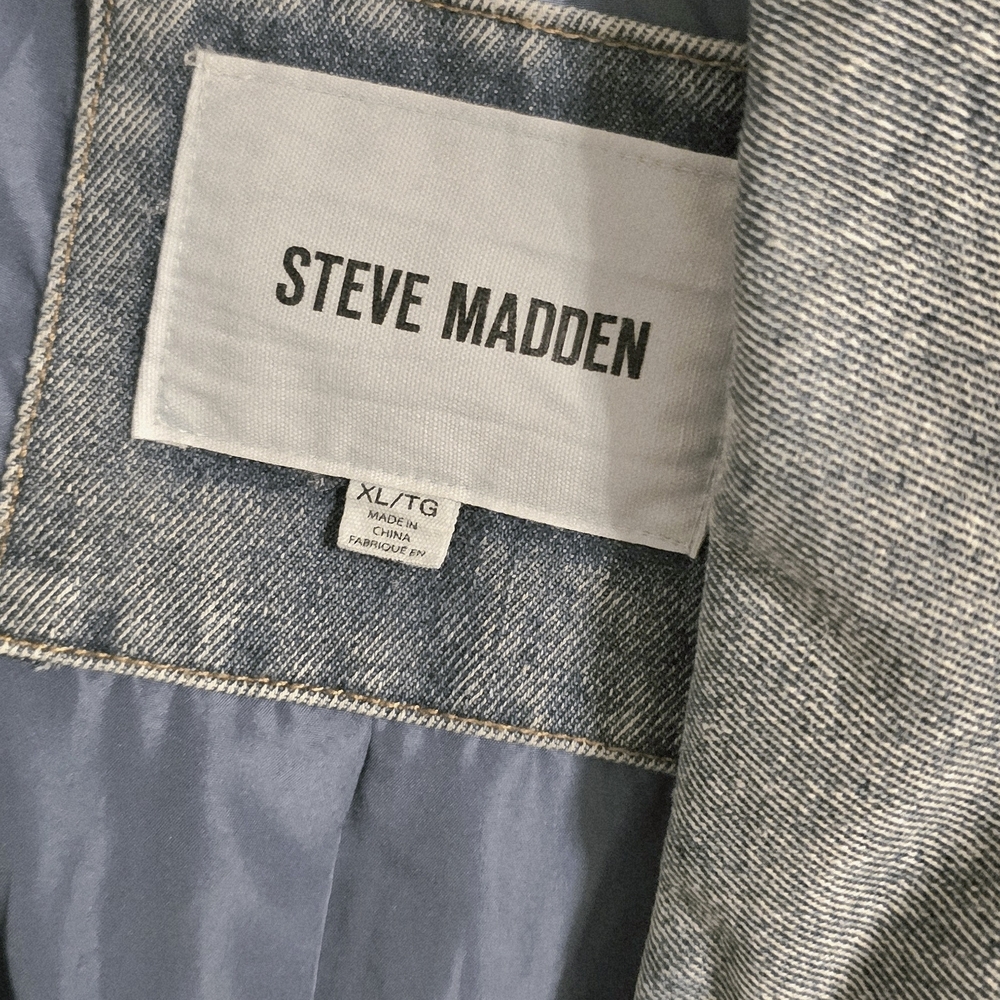 Steve Madden Light Blue Denim Trench Coat - Picture 2 of 6